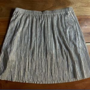 BCBG Silver Metallic Mini Skirt NWT Med